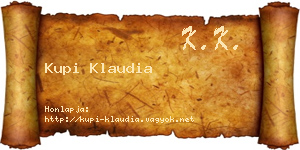 Kupi Klaudia névjegykártya